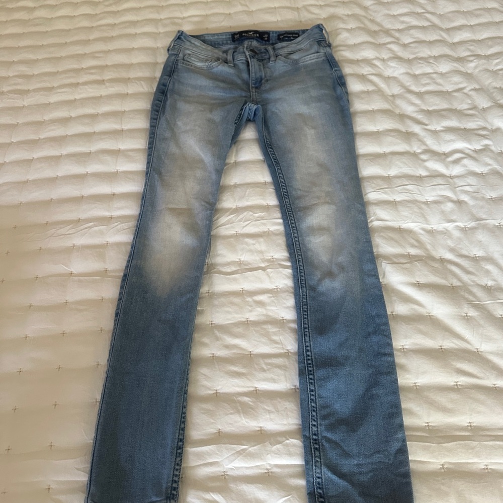 Hollister Sky Blue Jeans with Brown Patch